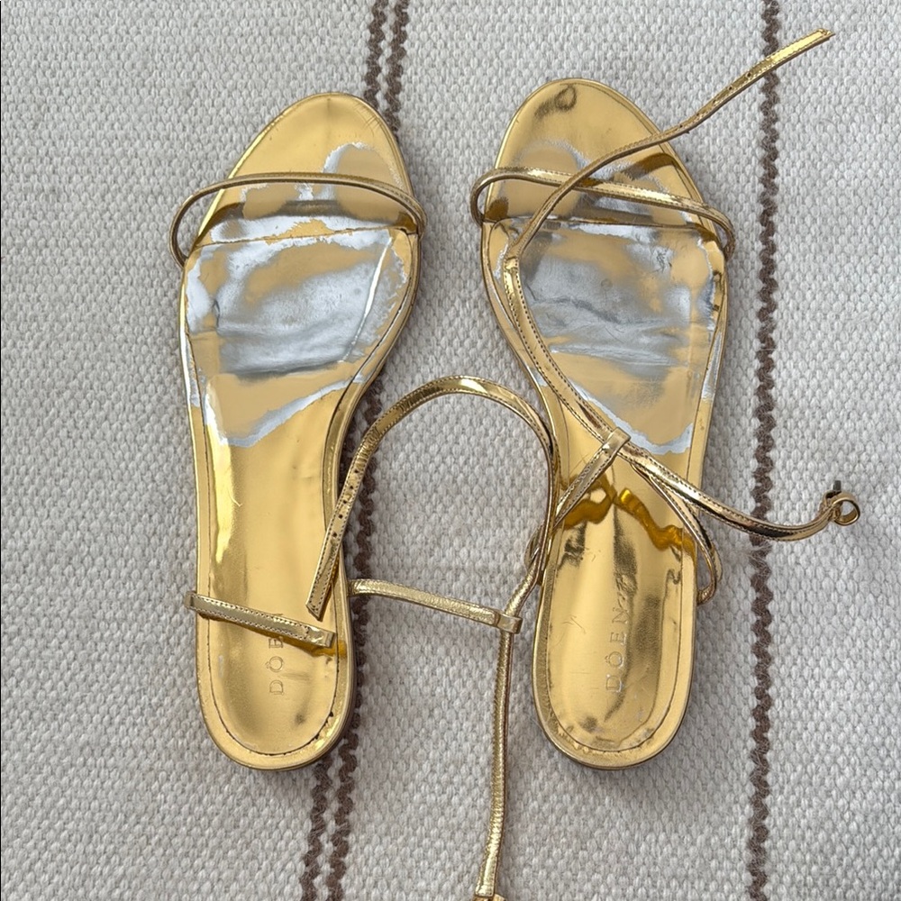 Doen Gold Strappy Sandals